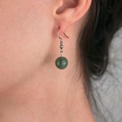 Boucles d'oreilles agate mousse verte - Nuances au choix