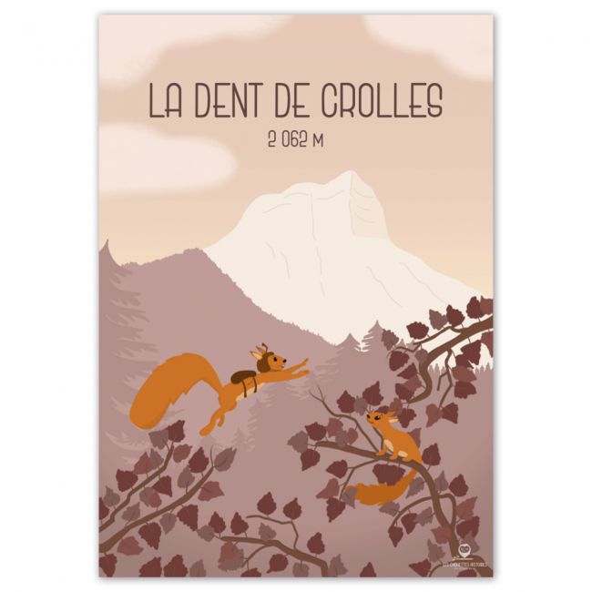 Affiche enfant montagne " La dent de Crolles " - 30 x 42 cm