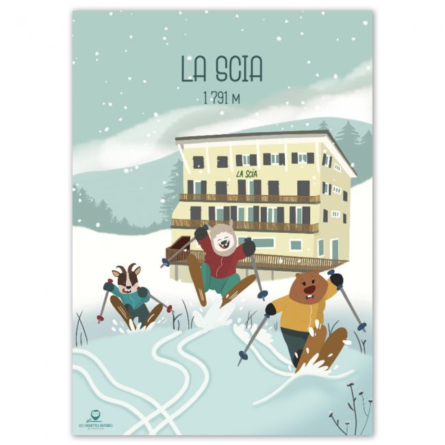 Affiche enfant montagne " La Scia " - 30 x 42 cm