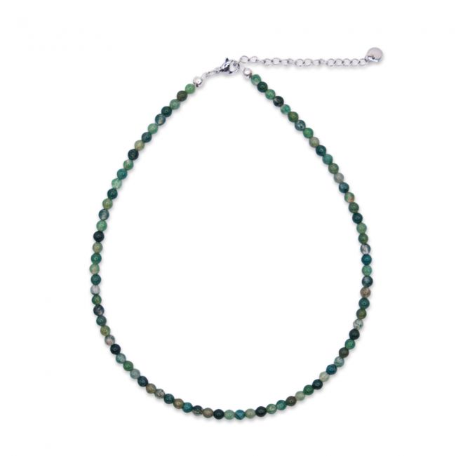 Collier de perles en agate mousse - Vert