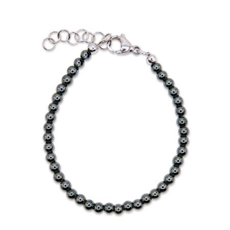 Bracelet de perles en hématites Gris