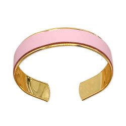 Bracelet or et cuir "Noa" Large - Rose